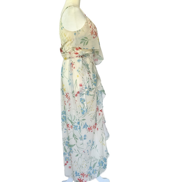 NEW TULAROSA Selena Floral Wrap Maxi Ruffle Dress in Del Mar Womens Size XS - Picture 7 of 17